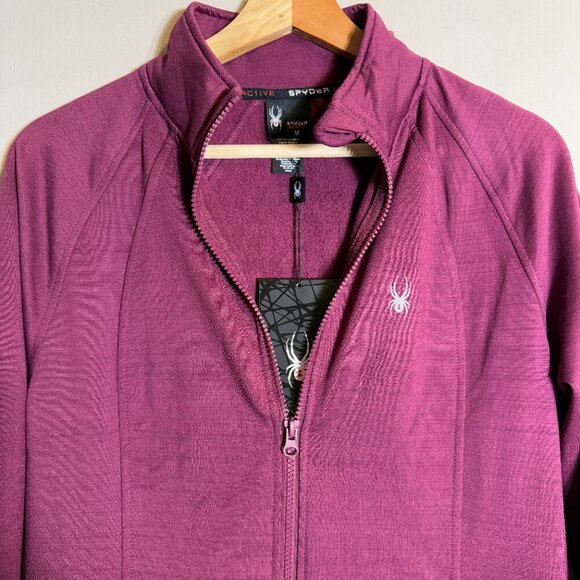 NWT Spyder Active Full Zip Fleece Jacket Womens Medium Purple Soft Shell Outdoor - Picture 5 of 15